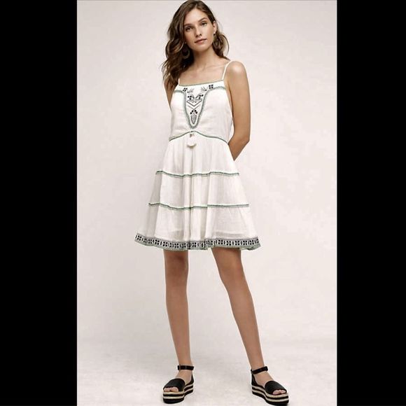 Anthropologie Dresses & Skirts - Anthropologie Flannel Gauzy Tiered Embroider 3/L